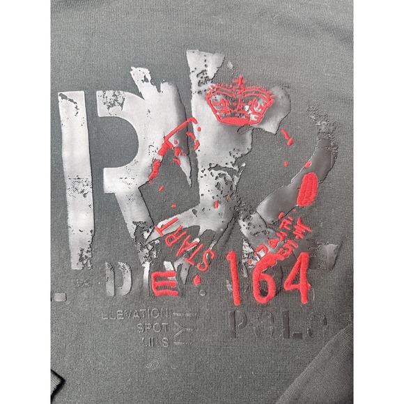 Ralph Lauren Polo Graphic Spell Out Red Logo Lightweight Black Hoodie Men M NICE - Picture 7 of 14